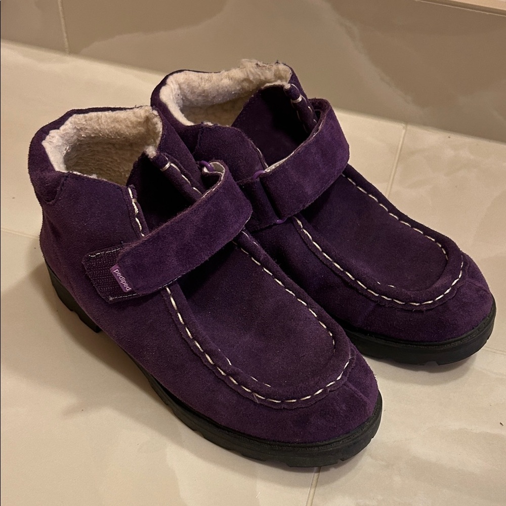 pediped Purple Kids Boots with Velcro